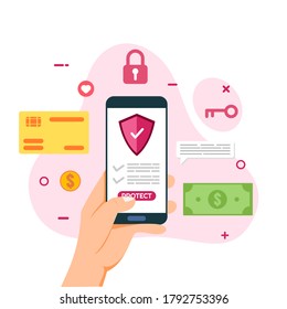 Vector de la plantilla de diseño del sistema de seguridad de Smartphone