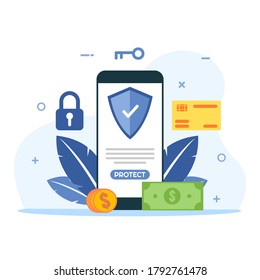Vector of Smartphone Security System Design Template