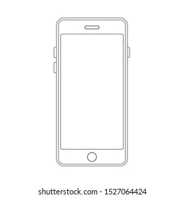 
Vector Smartphone Stroke outline. Phone icon in flat.