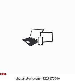 Vector smartphone, tablet and laptop icon . Vector  Eps 10 