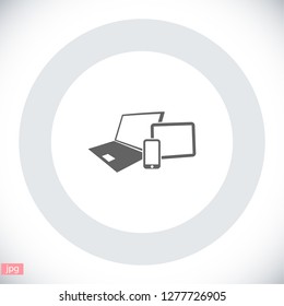 Vector smartphone, tablet and laptop icon . Vector  Eps 10 