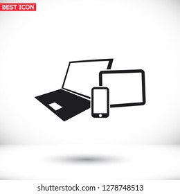 Vector smartphone, tablet and laptop icon . Vector  Eps 10 