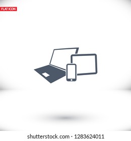 Vector smartphone, tablet and laptop icon . Vector  Eps 10 