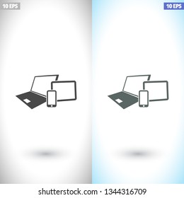 Vector smartphone, tablet and laptop icon . Vector  Eps 10 