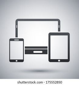 Vector smartphone, tablet and laptop icon