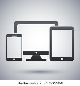 Vector smartphone, tablet and PC icon