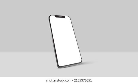 Vector smartphone with white screen for mockup