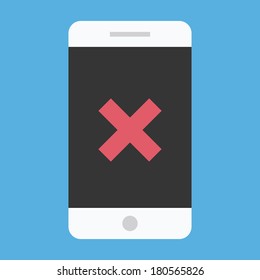 Vector Smartphone and X Mark Icon