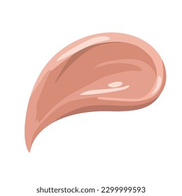 Crema de maquillaje de líquido cosmético de la Fundación Vector Smear aislado en fondo blanco.
