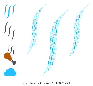 Vector smell mosaic is organized from repeating recursive smell parts. Recursive mosaic of smell. Some other icons are present in this vector.