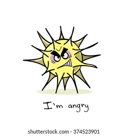 vector smile , angry smile, vector avatar, hand drown,