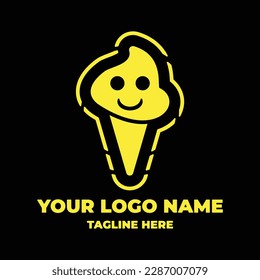 vector smile cone ice cream