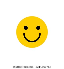 Vector smile face. Smile emoji illustration isolated on white background.