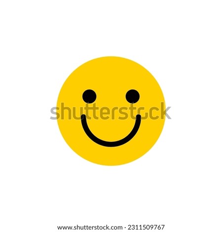 Vector smile face. Smile emoji illustration isolated on white background.