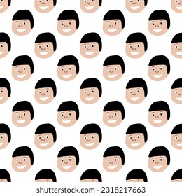 vector of the smile face on white background. seamless pattern for cover skin, wrapping paper, textile.