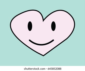 vector of smile heart
