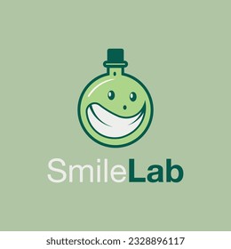 Diseño de logotipo de texto mínimo en el laboratorio de sonrisa del vector