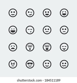 Vector smile mini icons set