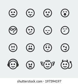  Vector smile mini icons set #2