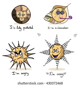 vector smile , set  smile, vector avatar, hand drown,