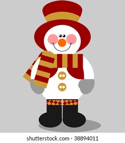Vector. Smile snowman  in color 03. More Cartoons see in portfolio
