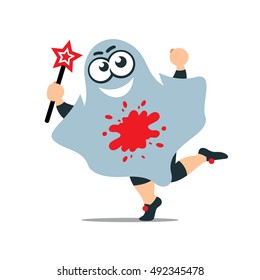Vector Smile Spook Cartoon Illustration.