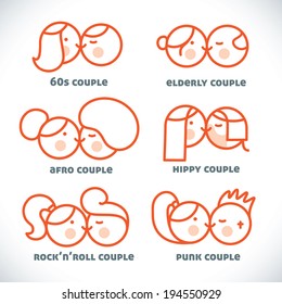 Vector Smiles Icons, Illustration, Sign, Symbol, Button, Badge, Logo for Family, Baby, Children, Teenager, People