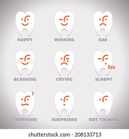 Vector Smiles Icons, Illustration, Sign, Symbol, Button, Badge, Logo for Family, Baby, Children, Teenager, People