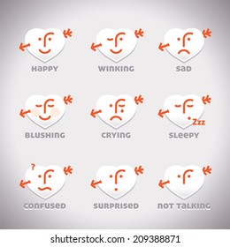 Vector Smiles Icons, Illustration, Sign, Symbol, Button, Badge, Logo for Family, Baby, Children, Teenager, People
