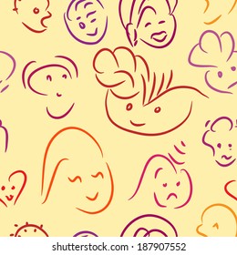 Vector smiles sketch pattern