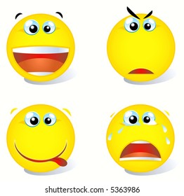 vector smiley angry,laughing,tongue, crying