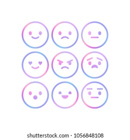 Vector Smiley Faces for Rating or Review, Feedback Rate Emoticon, Emotion Smile, Smiley Face Customer and User Review, Survey, Vote, Emoji Symbols