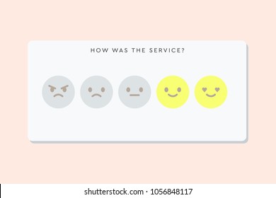 Vector Smiley Faces for Rating or Review, Feedback Rate Emoticon, Emotion Smile, Ranking Bar, Smiley Face Customer and User Review, Survey, Vote, Emoji Symbols