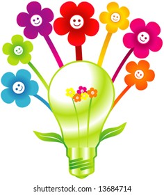 Vector Smiley Flower Power