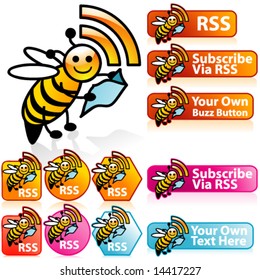 Vector Smiley Honey Bee RSS Set