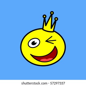 Vector. Smilie the king
