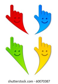 vector smiling aiming hands