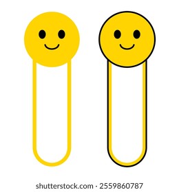 Vector Smiling Bookmark Flat Design Illustration
