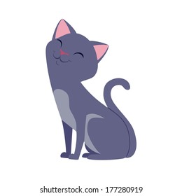 vector smiling cat illustration