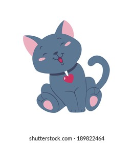 vector smiling cat illustration