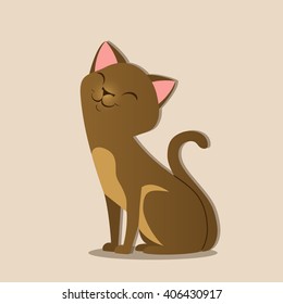 vector smiling cat illustration