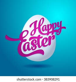 vector smiling easter greeting postcard template with element of egg as sign and logotype of vacation laughing classic vacation eggshell spring season background scene hunt ritual ceremony ornate smil
