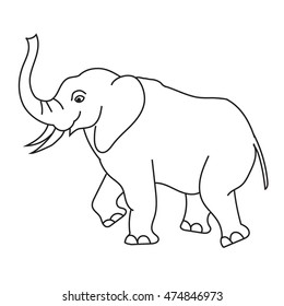 vector of smiling elephant outline
