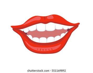 Vector Smiling Lips Stock Vector (Royalty Free) 551169892 | Shutterstock