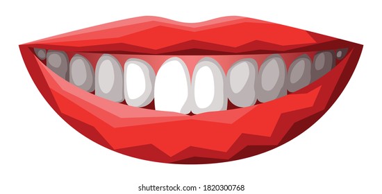 Vector smiling lips in graphic style