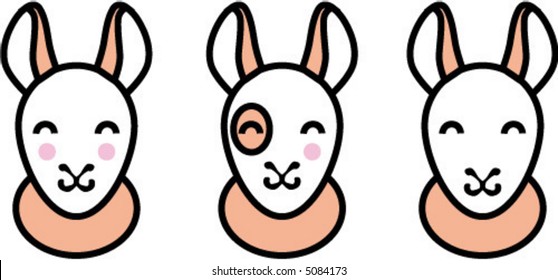 vector Smiling Llamas illustration