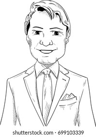 vector - smiling man , tuxedo isolated on background