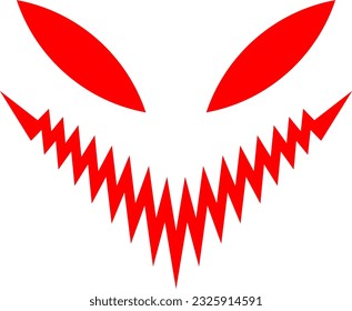 cara de monstruo espeluznante con una sonrisa vectorial