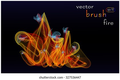 Vector smoke brush. Vector isolated image of smoke. Burning fire.