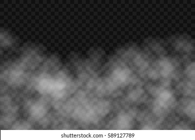 vector smoke or cloud isolated, transparent effect. White fog, mist or smog background.  